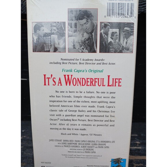 Its a Wonderful Life (1946) (VHS, 1993, Original Uncut Version) BRASS ORNAMENT - Picture 2 of 5